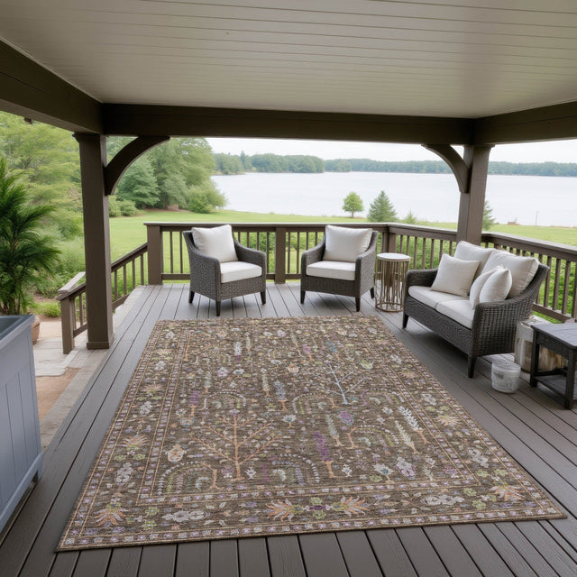 Dalyn Hatay HY5 Brown Rug outdoor lifestyle image