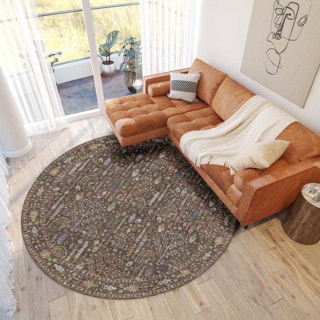 Dalyn Hatay HY5 Brown Rug shown in a room