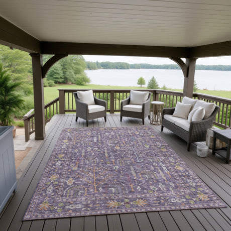 Dalyn Hatay HY5 Eggplant Rug outdoor lifestyle image
