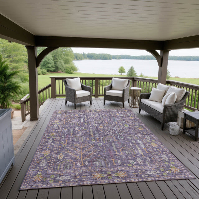 Dalyn Hatay HY5 Eggplant Rug outdoor lifestyle image