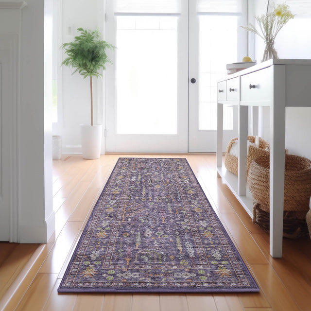 Dalyn Hatay HY5 Eggplant Rug shown in a room