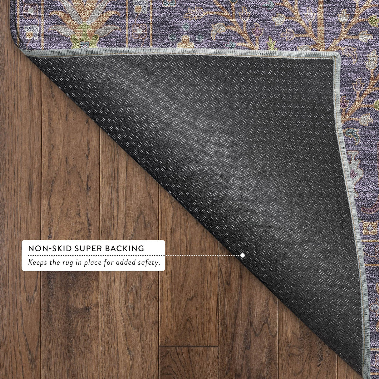 Dalyn Hatay HY5 Eggplant Rug backing detail