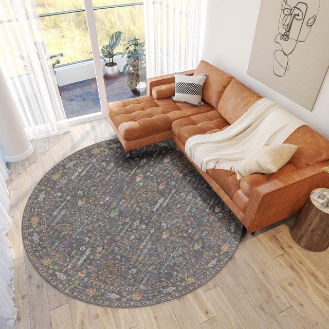 Dalyn Hatay HY5 Gray Rug shown in a room