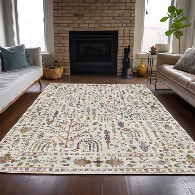 Dalyn Hatay HY5 Ivory Rug shown in a room