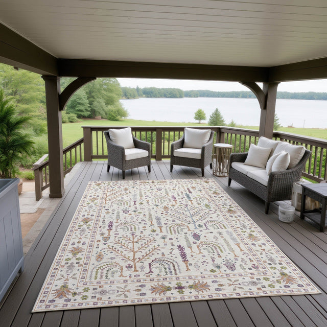 Dalyn Hatay HY5 Ivory Rug outdoor lifestyle image