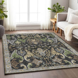 Dalyn Hatay HY6 Black Rug shown in a room