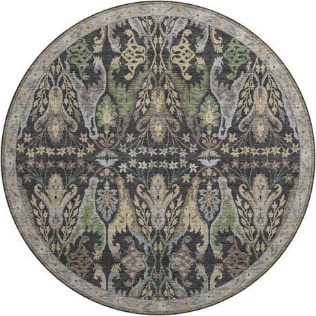 Dalyn Hatay HY6 Black Rug round rug