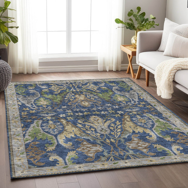Dalyn Hatay HY6 Navy Rug shown in a room