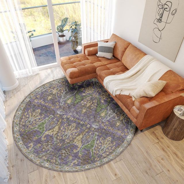 Dalyn Hatay HY6 Purple Rug shown in a room