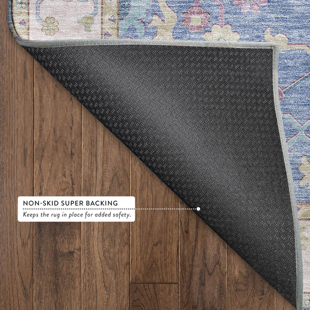 Dalyn Hatay HY7 Blue Rug backing detail