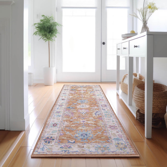 Dalyn Hatay HY7 Orange Rug shown in a room