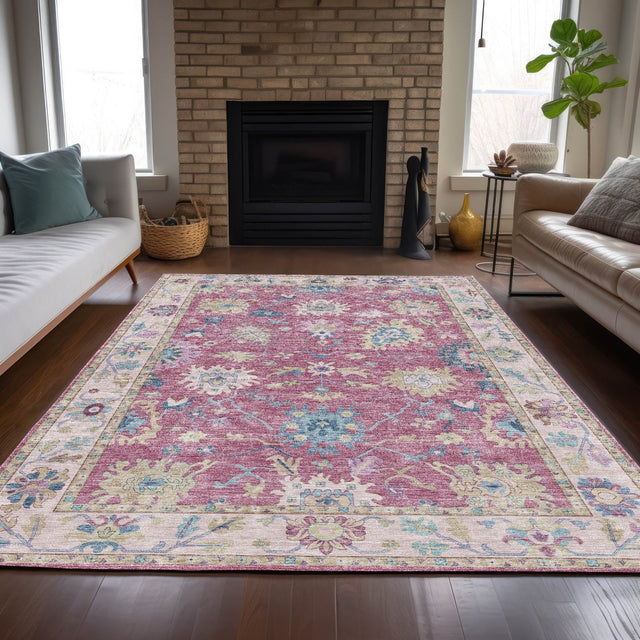 Dalyn Hatay HY7 Pink Rug shown in a room