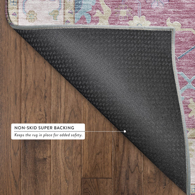 Dalyn Hatay HY7 Pink Rug backing detail