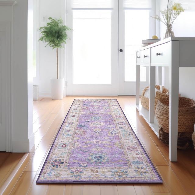 Dalyn Hatay HY7 Purple Rug shown in a room