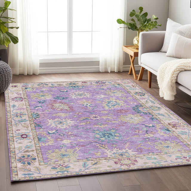 Dalyn Hatay HY7 Purple Rug shown in a room
