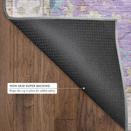 Dalyn Hatay HY7 Purple Rug backing detail