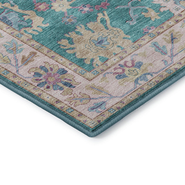 Dalyn Hatay HY7 Teal Rug corner detail