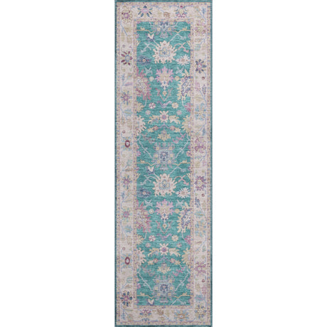 Dalyn Hatay HY7 Teal Rug runner rug