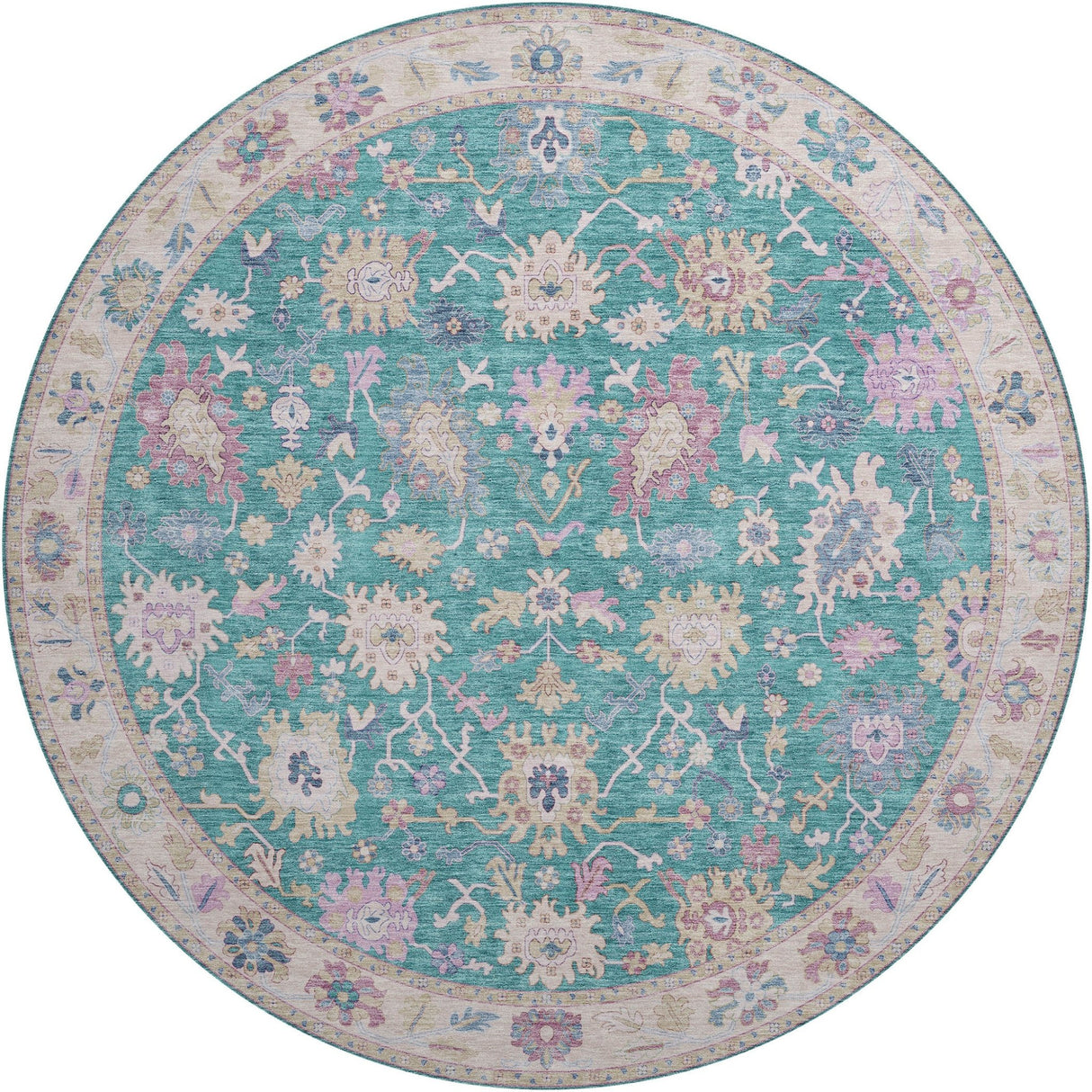 Dalyn Hatay HY7 Teal Rug round rug