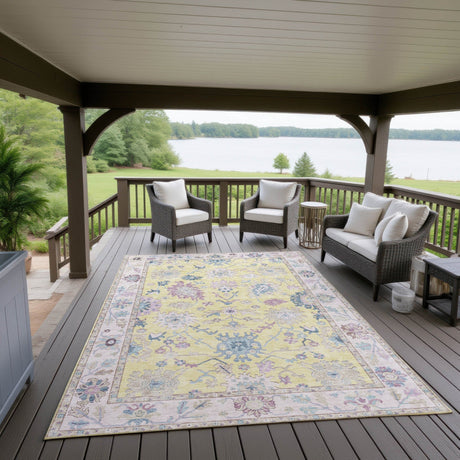 Dalyn Hatay HY7 Yellow Rug outdoor lifestyle image