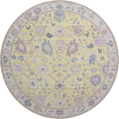 Dalyn Hatay HY7 Yellow Rug round rug