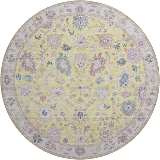 Dalyn Hatay HY7 Yellow Rug round rug