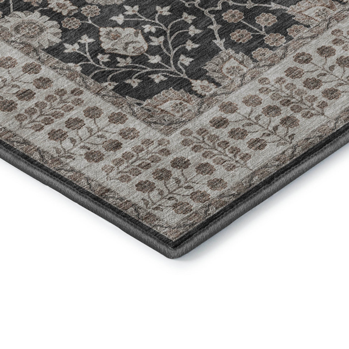 Dalyn Hatay HY8 Black Rug corner detail