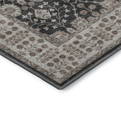 Dalyn Hatay HY8 Black Rug corner detail