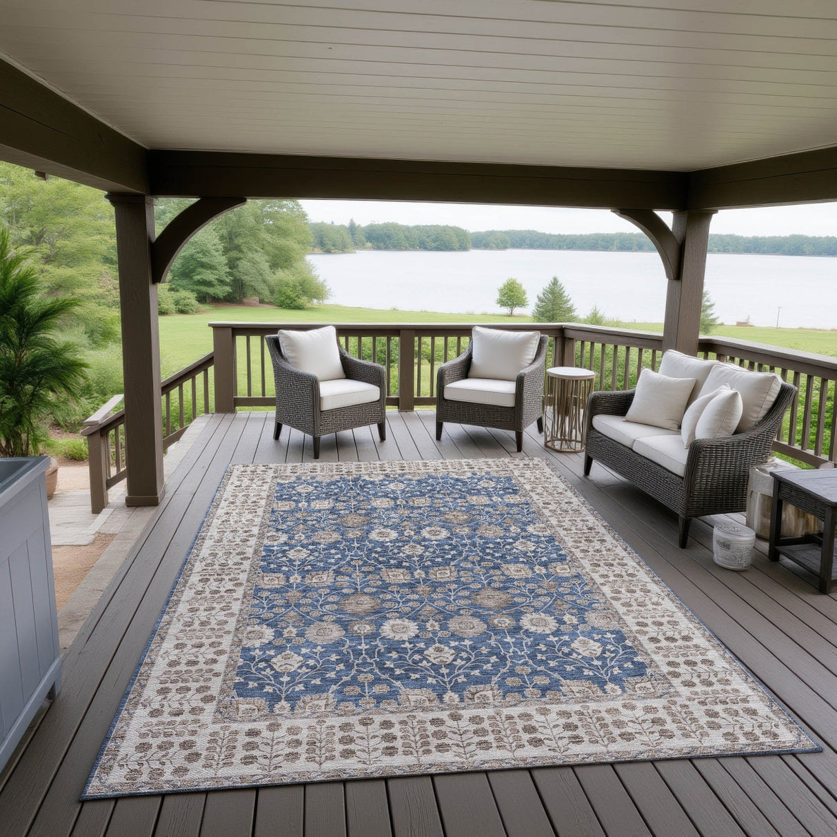Dalyn Hatay HY8 Navy Rug outdoor lifestyle image