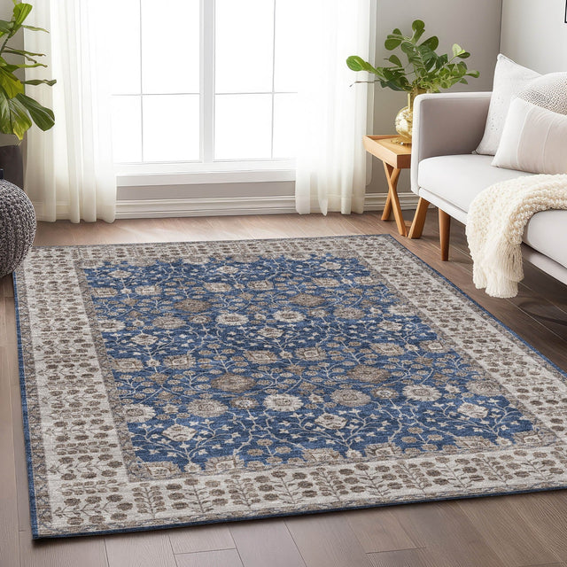 Dalyn Hatay HY8 Navy Rug shown in a room