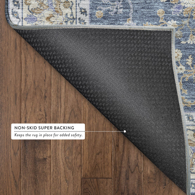 Dalyn Hatay HY9 Blue Rug backing detail