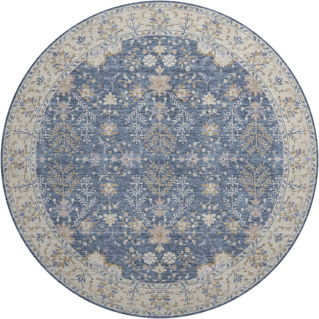 Dalyn Hatay HY9 Blue Rug round rug