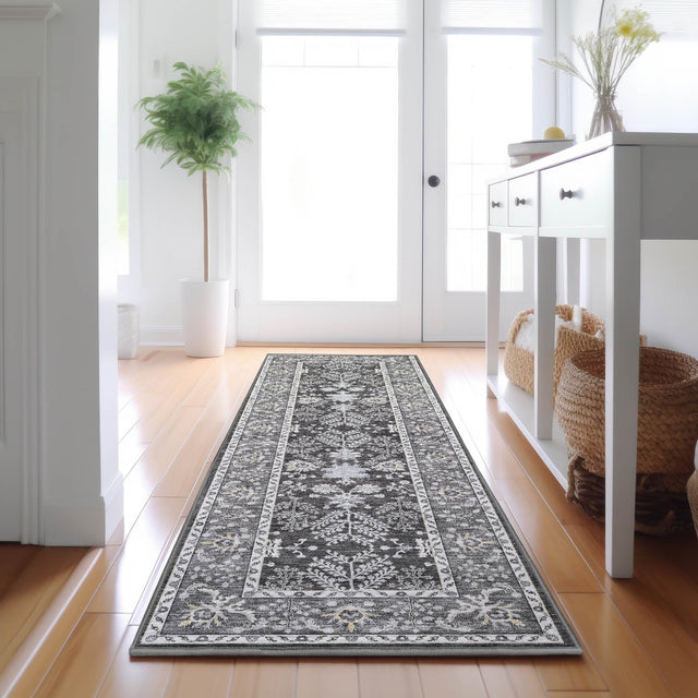 Dalyn Hatay HY9 Charcoal Rug shown in a room