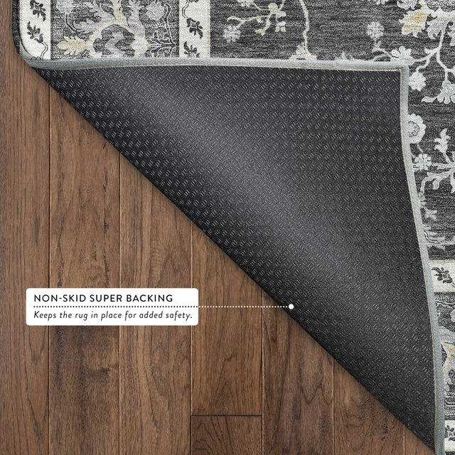 Dalyn Hatay HY9 Charcoal Rug backing detail