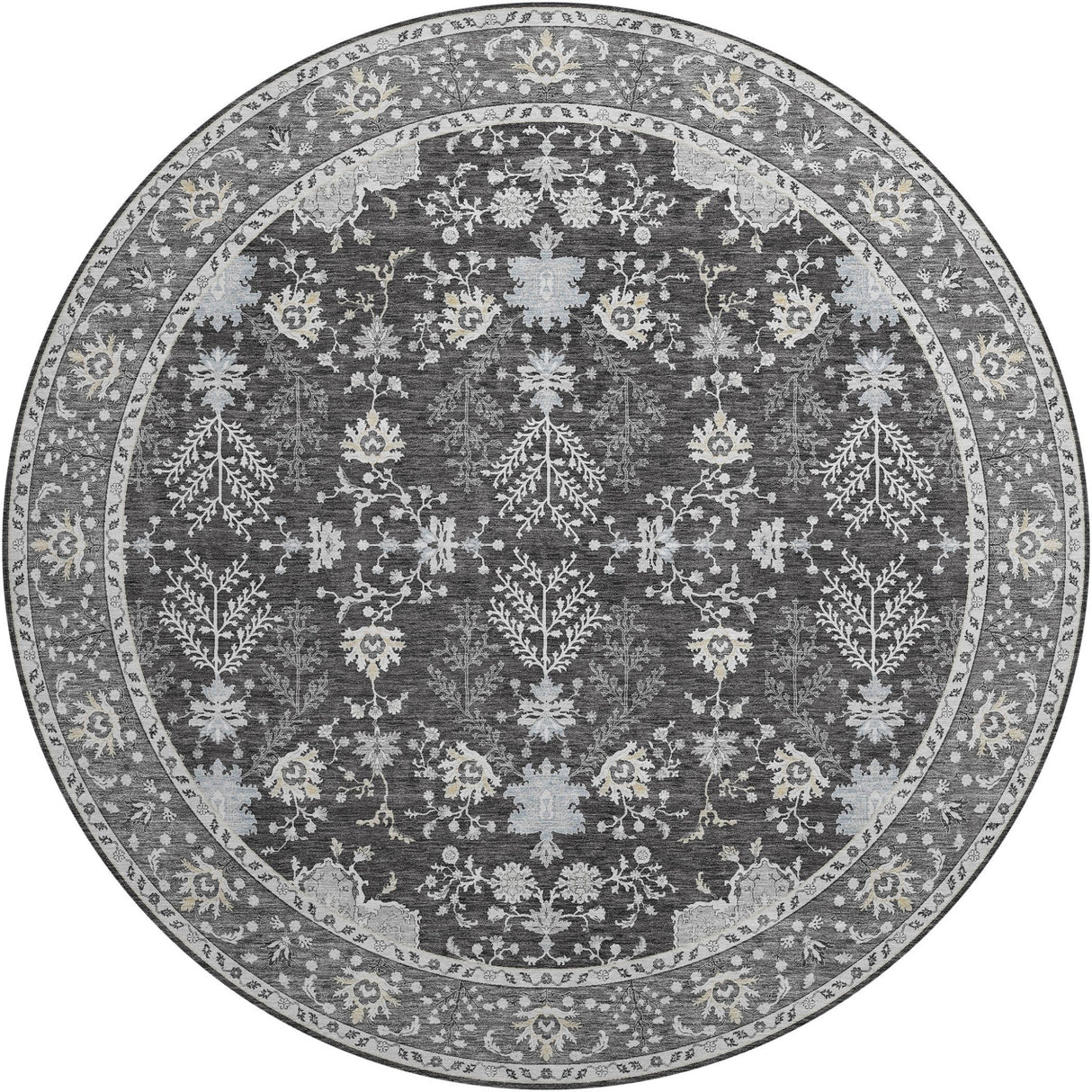 Dalyn Hatay HY9 Charcoal Rug round rug