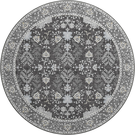 Dalyn Hatay HY9 Charcoal Rug round rug