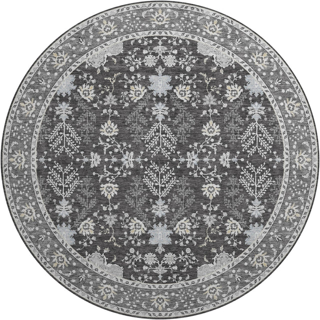 Dalyn Hatay HY9 Charcoal Rug round rug