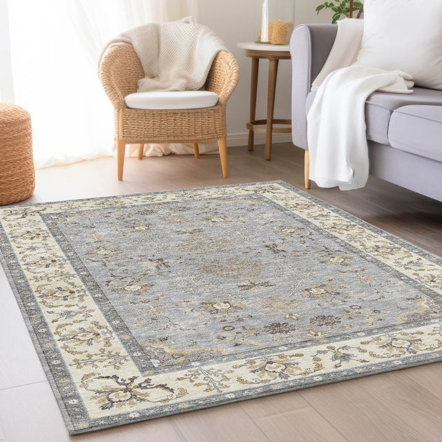 Dalyn Hatay HY9 Gray Rug shown in a room