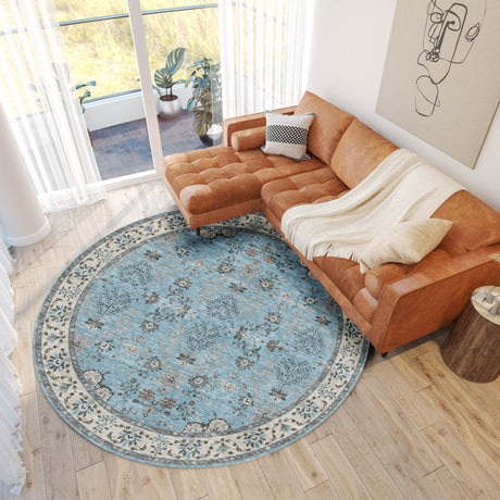 Dalyn Hatay HY9 Sky Rug shown in a room