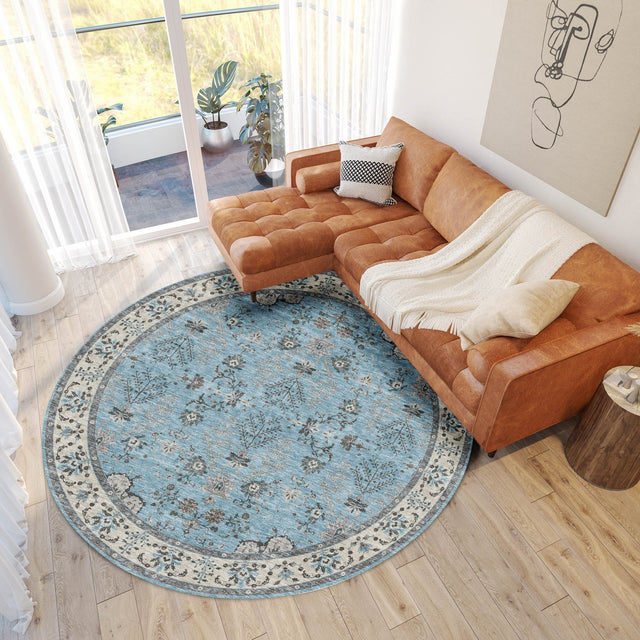 Dalyn Hatay HY9 Sky Rug shown in a room