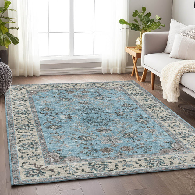 Dalyn Hatay HY9 Sky Rug shown in a room