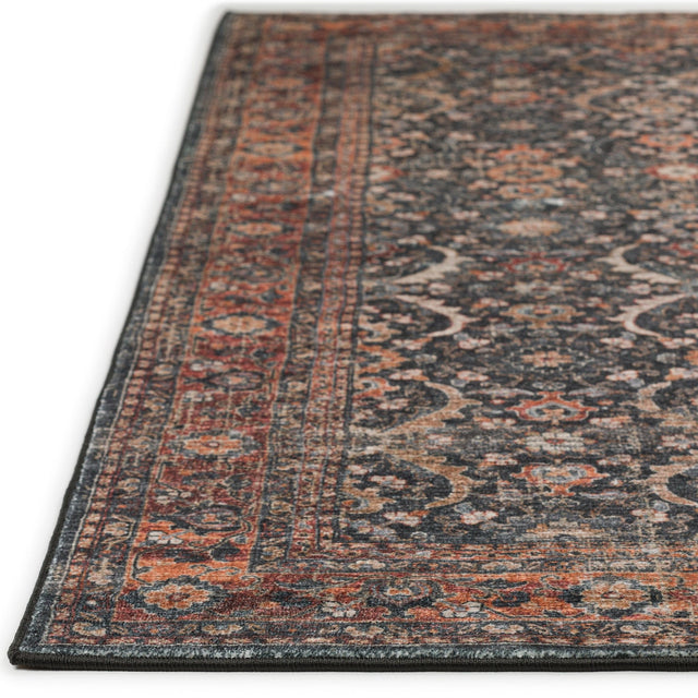 Dalyn Jericho JC1 Charcoal Rug finished edge detail
