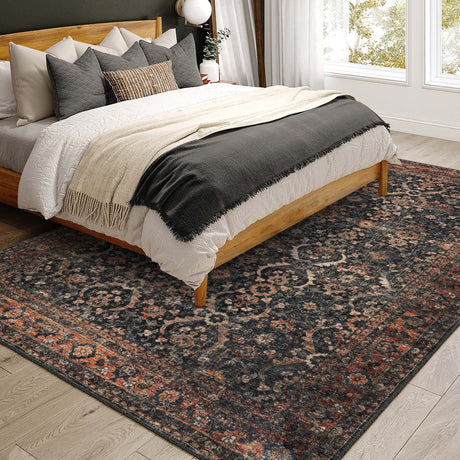 Dalyn Jericho JC1 Charcoal Rug shown in a room