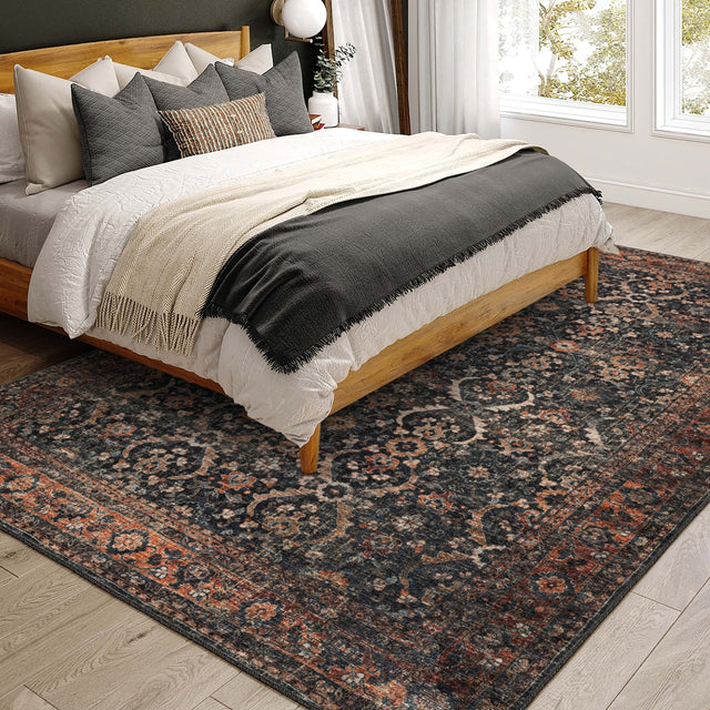 Dalyn Jericho JC1 Charcoal Rug shown in a room