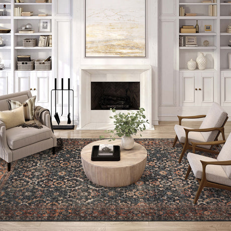 Dalyn Jericho JC1 Charcoal Rug shown in a room