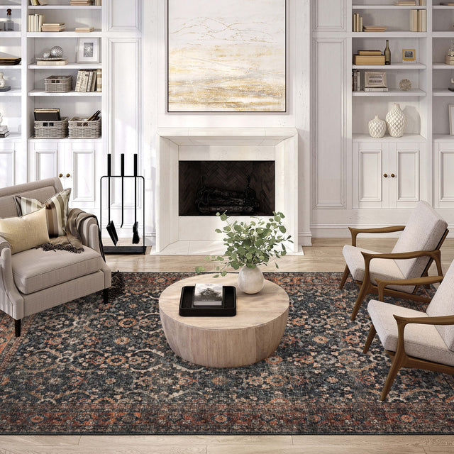 Dalyn Jericho JC1 Charcoal Rug shown in a room