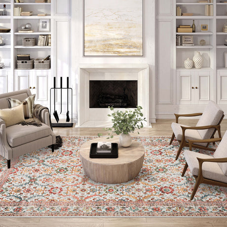 Dalyn Jericho JC1 Ivory Rug shown in a room