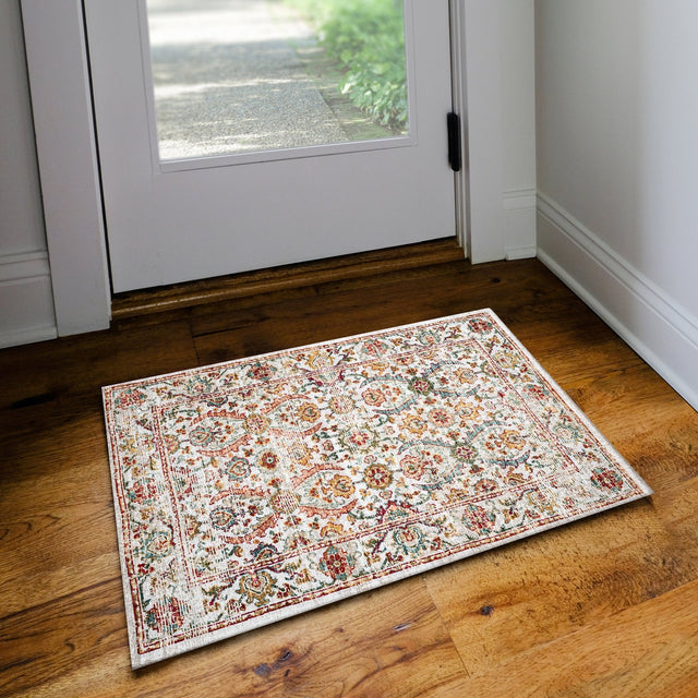 Dalyn Jericho JC1 Ivory Rug shown in a room