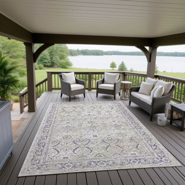 Dalyn Jericho JC1 Oyster Rug outdoor lifestyle image