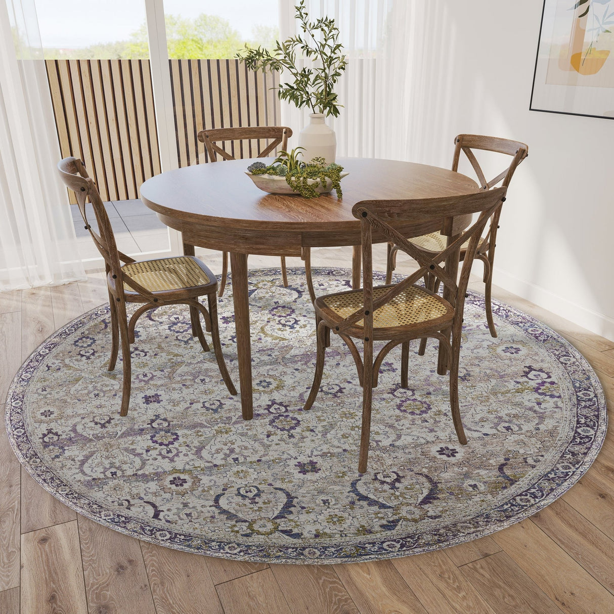 Dalyn Jericho JC1 Oyster Rug shown in a room